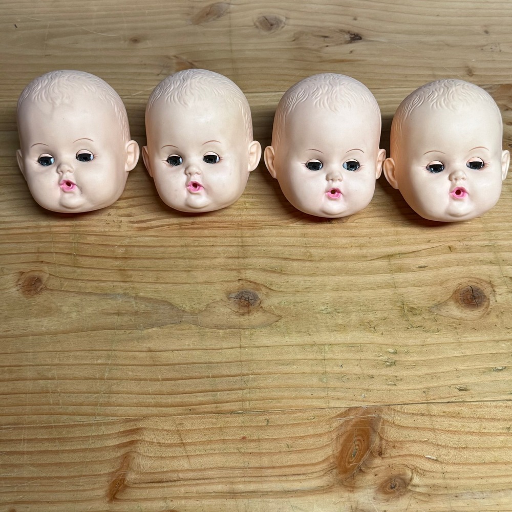 Lot of 4 Vintage Effanbee Dy-Dee Baby Doll Heads 1984 Replacement Parts